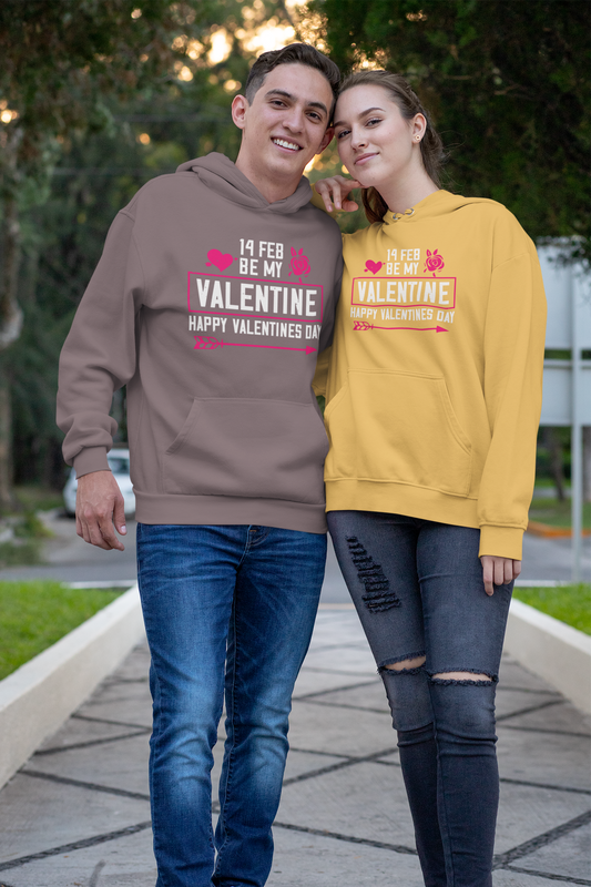 14 feb be my valentine happy valentine Classic Unisex Pullover Hoodie