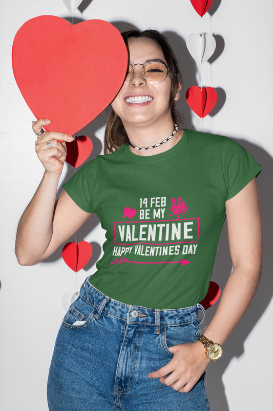 14 feb be my valentine happy valentine Premium Unisex Crewneck T-shirt