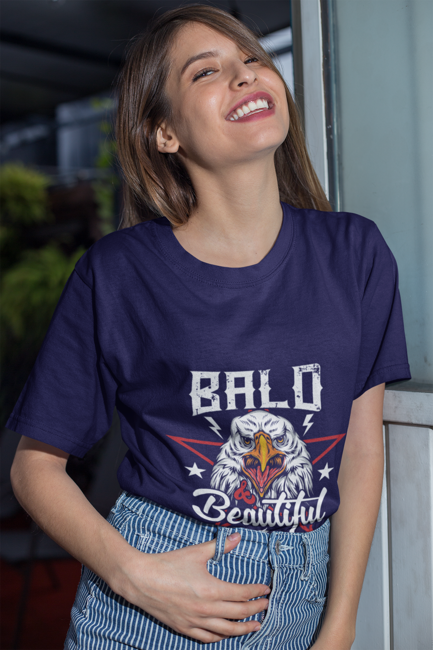 Bald & Beautiful Premium Unisex Crewneck T-shirt